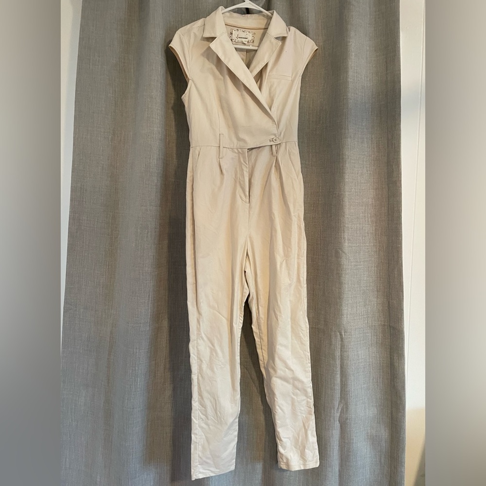 Anthropologie Tan Jumpsuit